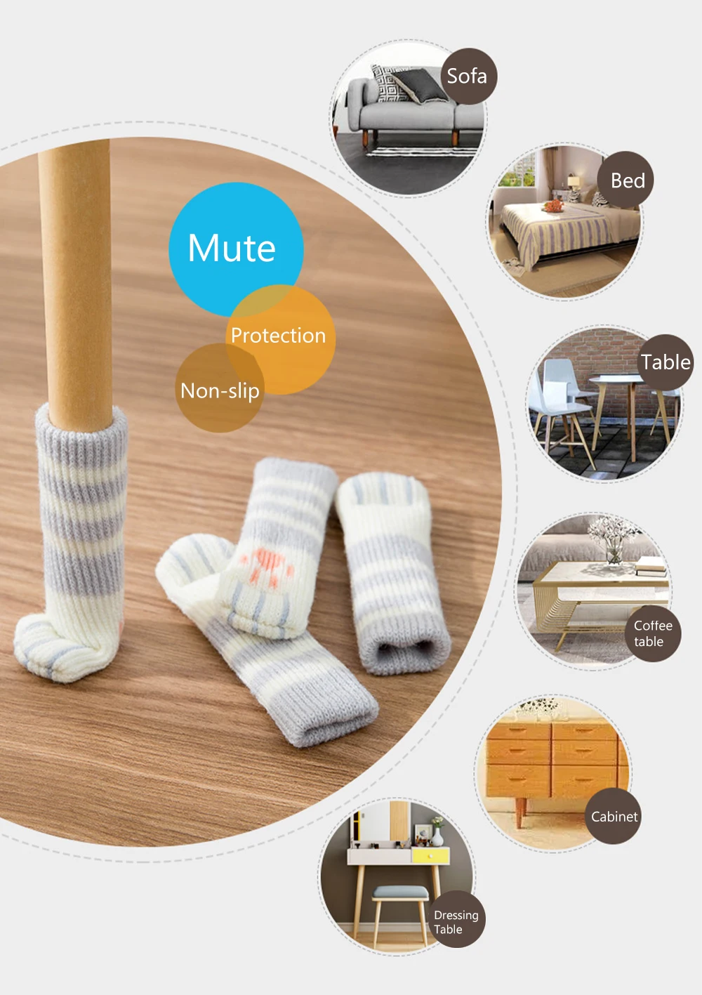 4/16 Pieces Furniture Table Foot Cover Mute Non-slip Mat Table and Chair Foot Pad Foot Cover Cat Claw Knitted Socks 4/16 Pieces Furniture Table Foot Cover Mute Non-slip Mat Table and Chair Foot Pad Foot Cover Cat Claw Knitted Socks
