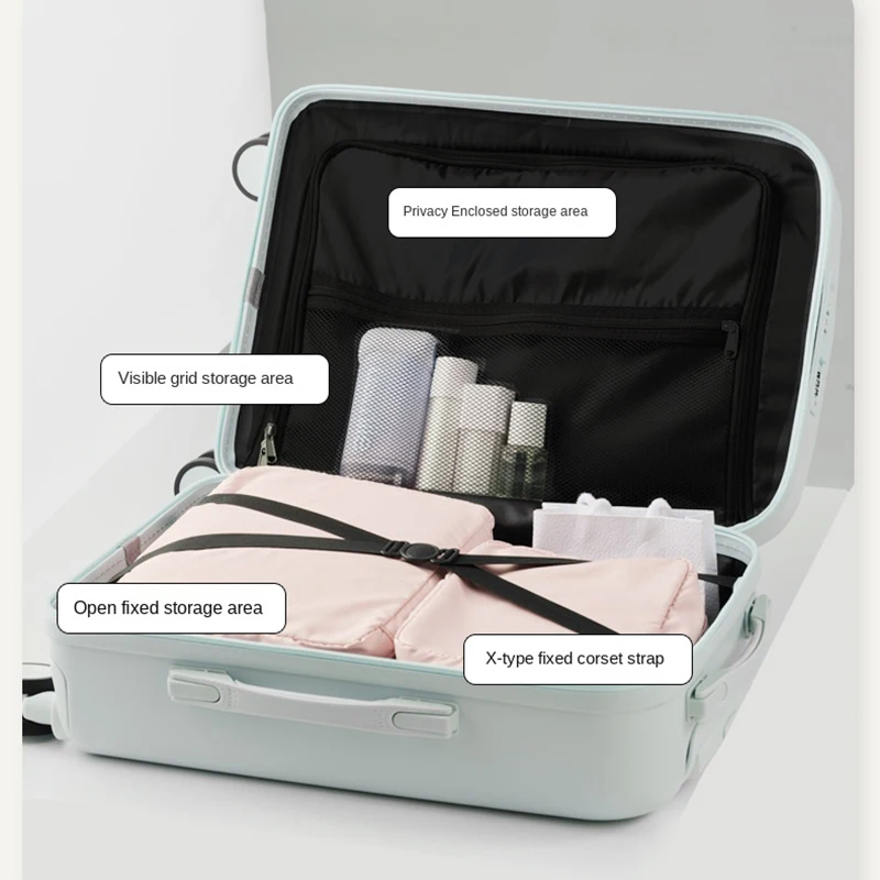 Handbagage koffer met frontopening usb-poort en bekerhouder_voghion.com