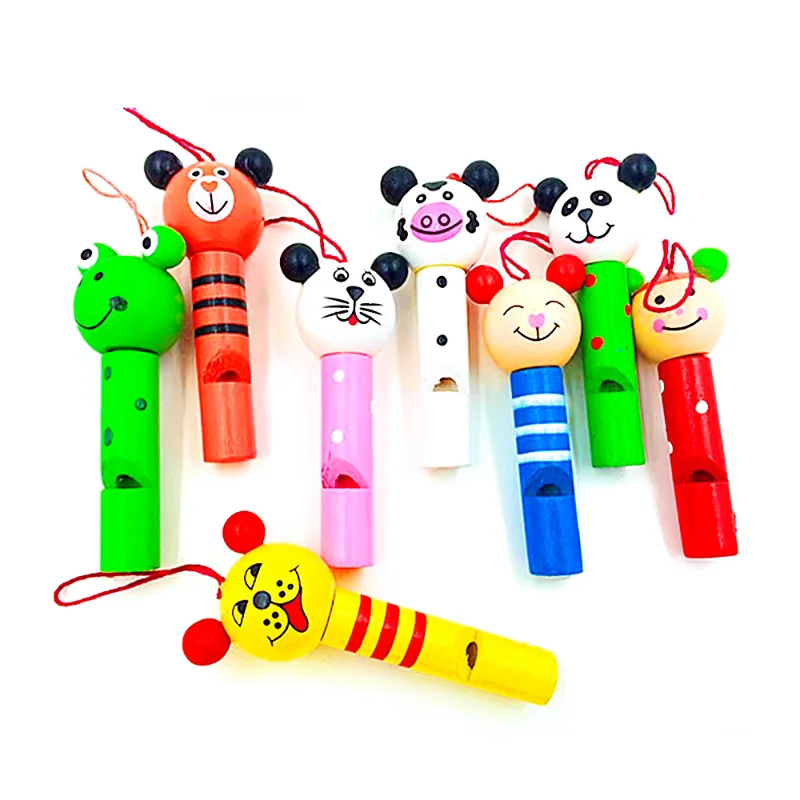 

1PC Wooden Mini Cute Animal Whistle Toys Kids Birthday Party Baby Shower Gift Pinata Filler Boys Girls Party Goodie Bag Toys