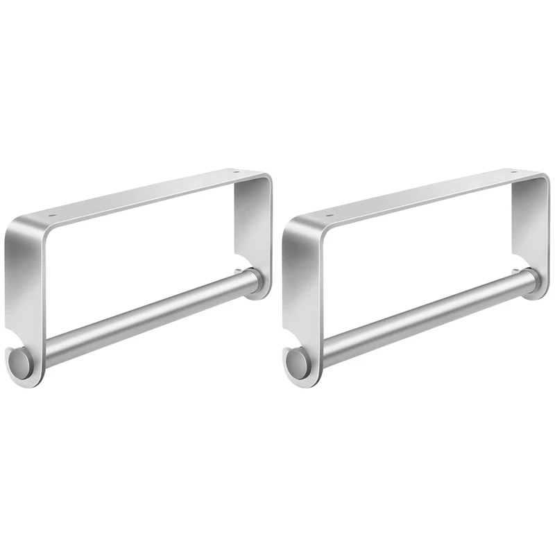 

2X Under Cabinet Paper Towel Holder, Wall Mounted Aluminum Paper Towel Rack For Kitchen, Bathroom, Toilet