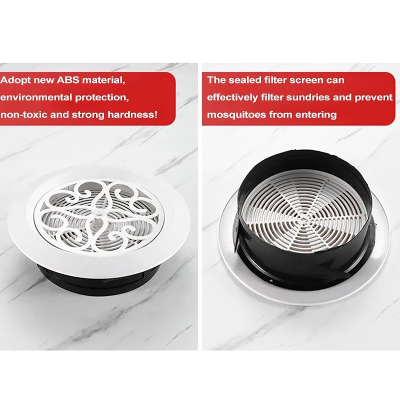 White Round Air Vent Louver Grille Cover Outlet Adjustable Exhaust Vent Ducting Ventilation Grilles 75/100/125mm Air Cover