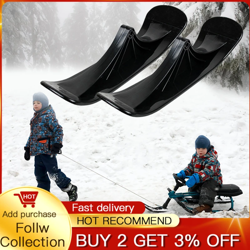 

2Pcs Winter Kids Ski Sled Scooter Snow Scooter Skiing Sled Childrens Sports Skateboard Snowboards Universal Sleds Skiing Board