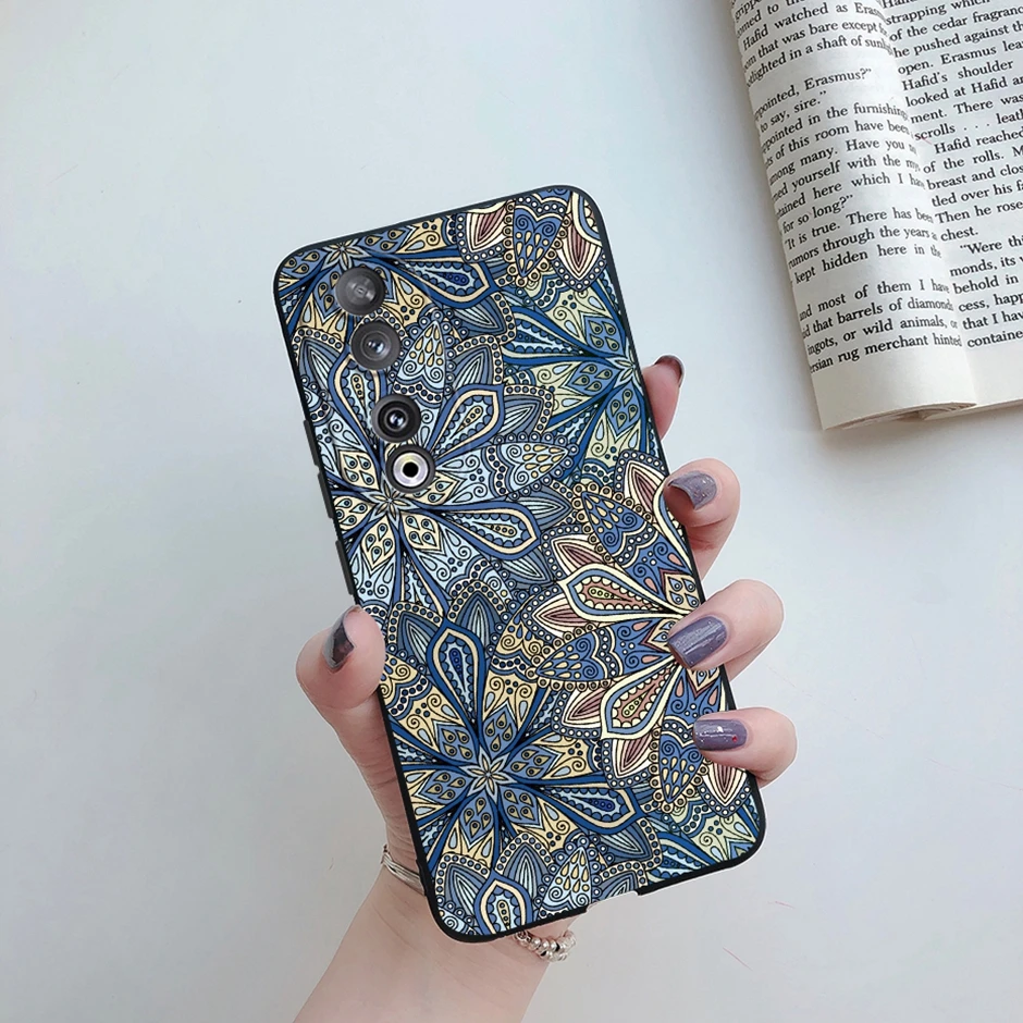 Colorful Cartoon Flower Silicone TPU Phone Case Cover for For Honor 90
