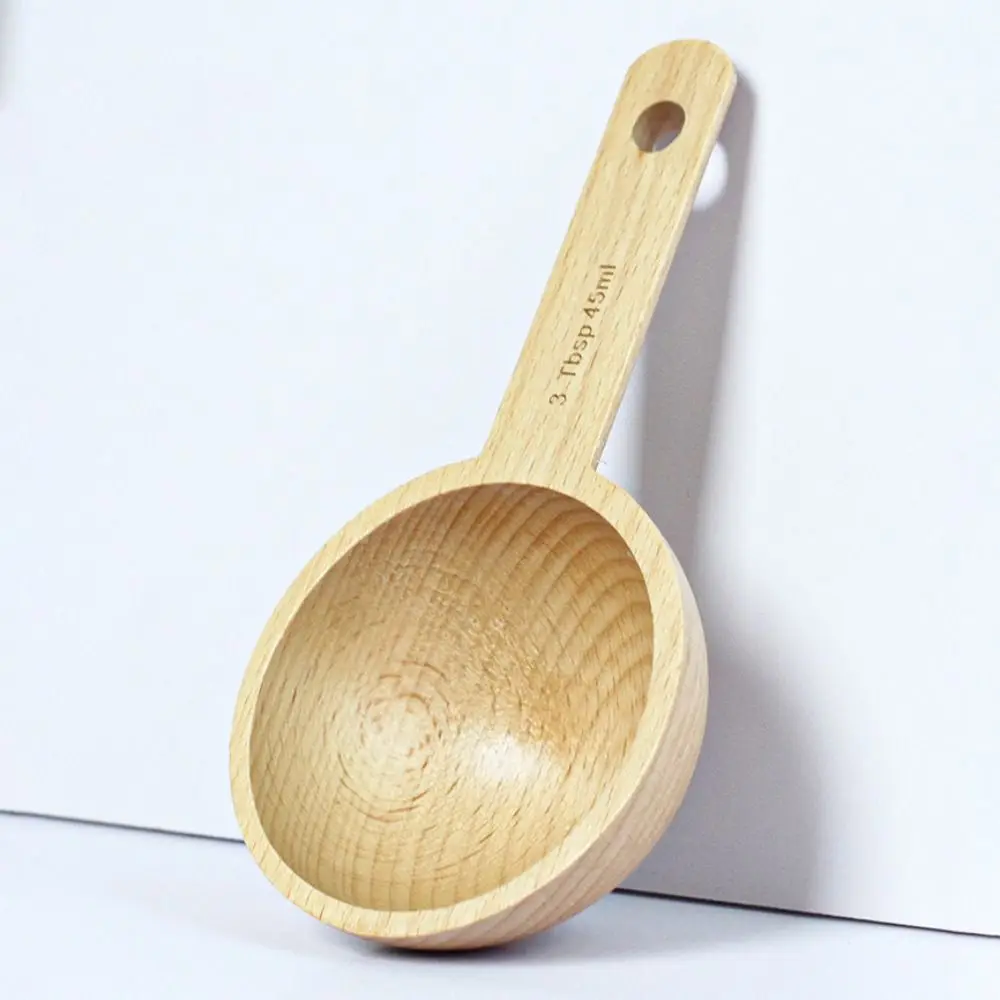 Convenient Wooden Measuring Spoon 7.5/10/15/20/30/45ML Multipurpose Coffee Tea Sugar Spice Spoon Kitchen Soup Spoons