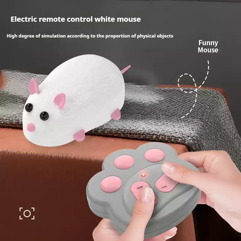 Remote Control Mouse Simulation Electronic Pet Toy Plush Material Rechargeable Exquisite Safe Durable Touch Comfortable 6