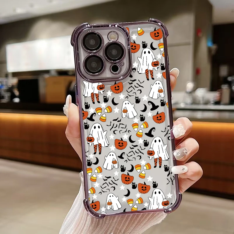 Adorable Cartoon Halloween Ghost Pumpkin Protective Phone Case
