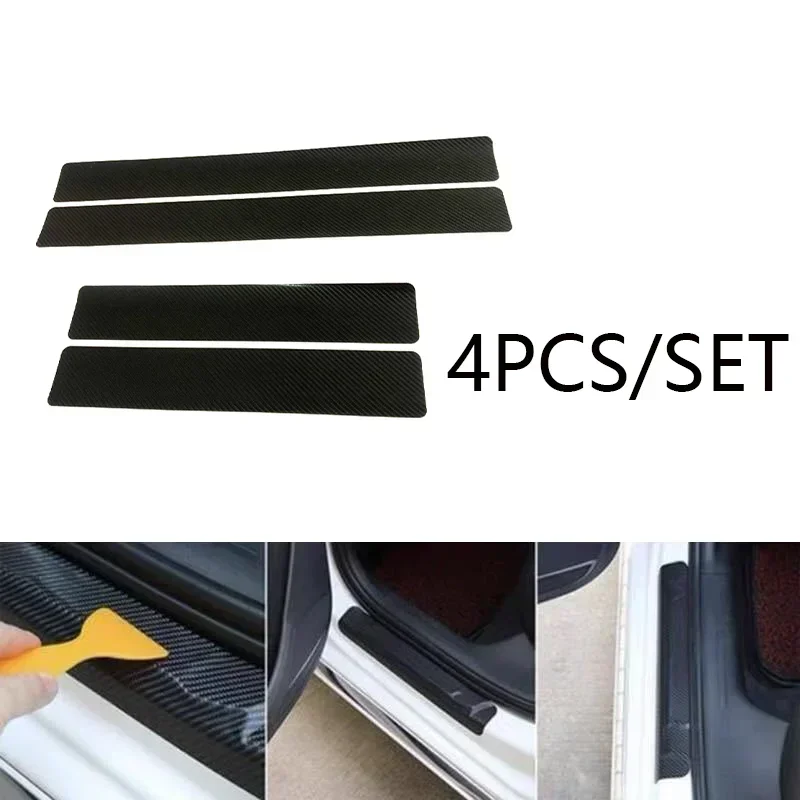 Carbon Fiber Car Scuff Plate Door Sill Cover Panel Step Protector for Seat Skoda Renault Mazda Opel Toyota Peugeot Hyundai
