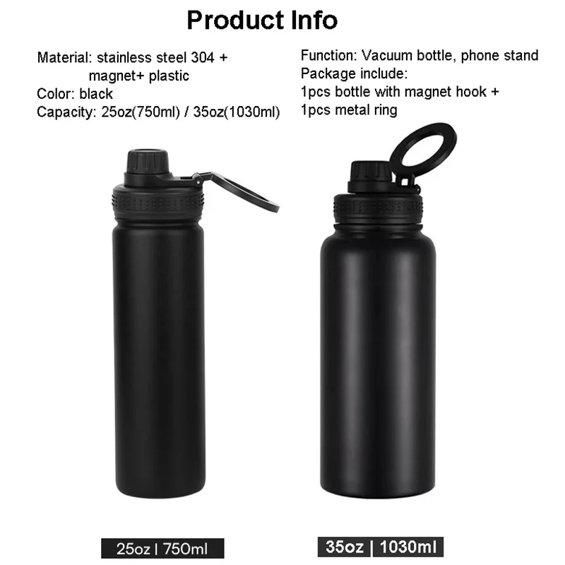 For MagSafe 32oz 1000ML Insulated Bottle with Rotating Phone Holder Water Bottle Thermal Water Cup Vacuum Mug for Outdoor Sports view 6