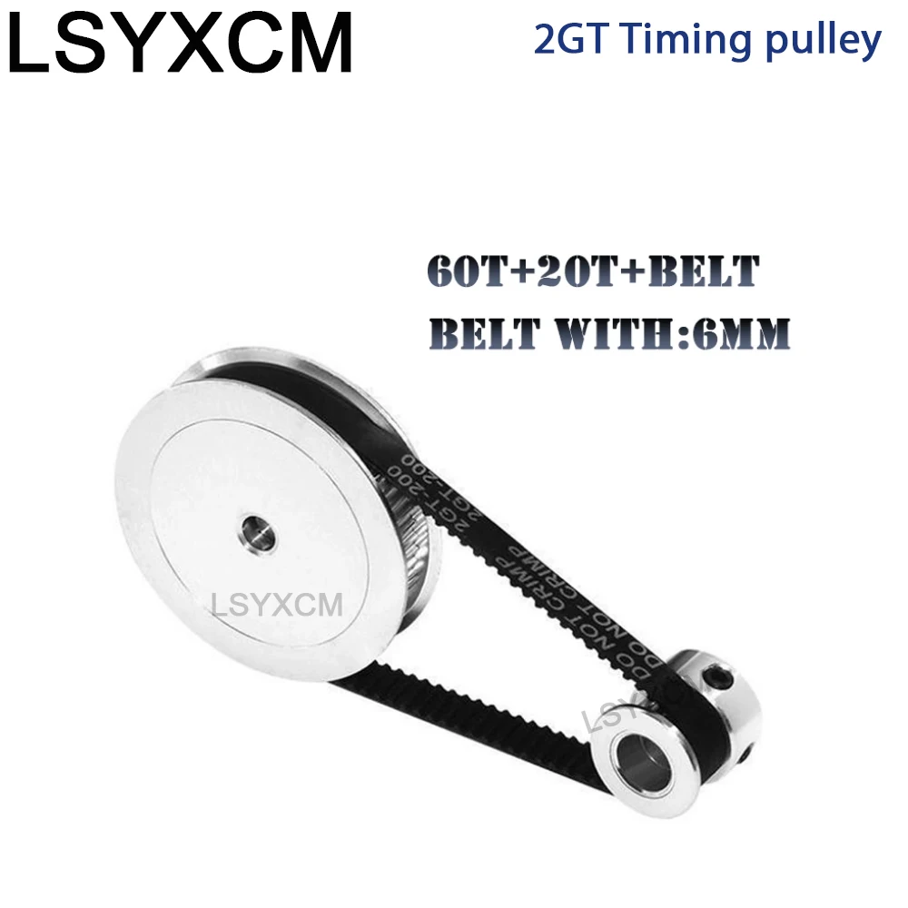 GT2 Timing Pulley Set 60 Teeth 20 Teeth 5mm/8mm Ratio 3:1/1:3 Belt Width 6mm 3D Printer DIY Accessories