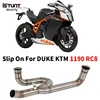 For DUKE KTM 1190 RC8 RC 8 Motorcycle Exhaust Modified Escape Moto Stainless steel Middle Link Pipe Connect 50.8MM Muffler