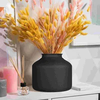 Large Modern Iron Vase Matte Finish Premium Material Home Office Decor Black Flower Pot Vases Container Metal Flower Home 2