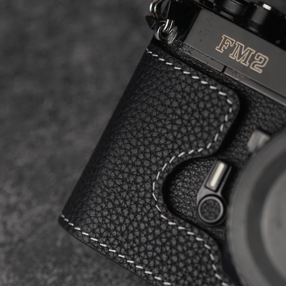 가죽 카메라 하프 케이스 필름 카메라 Nikon FM2 케이스 FM/FM2N/FE/FE2 안티 드롭 보호 케이스 용 가죽 소 가죽 가방