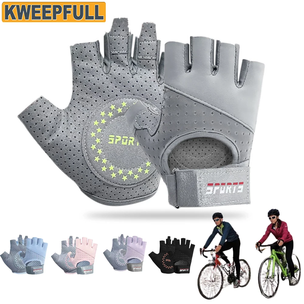 Fingerless Leather Gloves For Gym, Driving, Cycling - Lightweight, Breathable, Unisex (White)