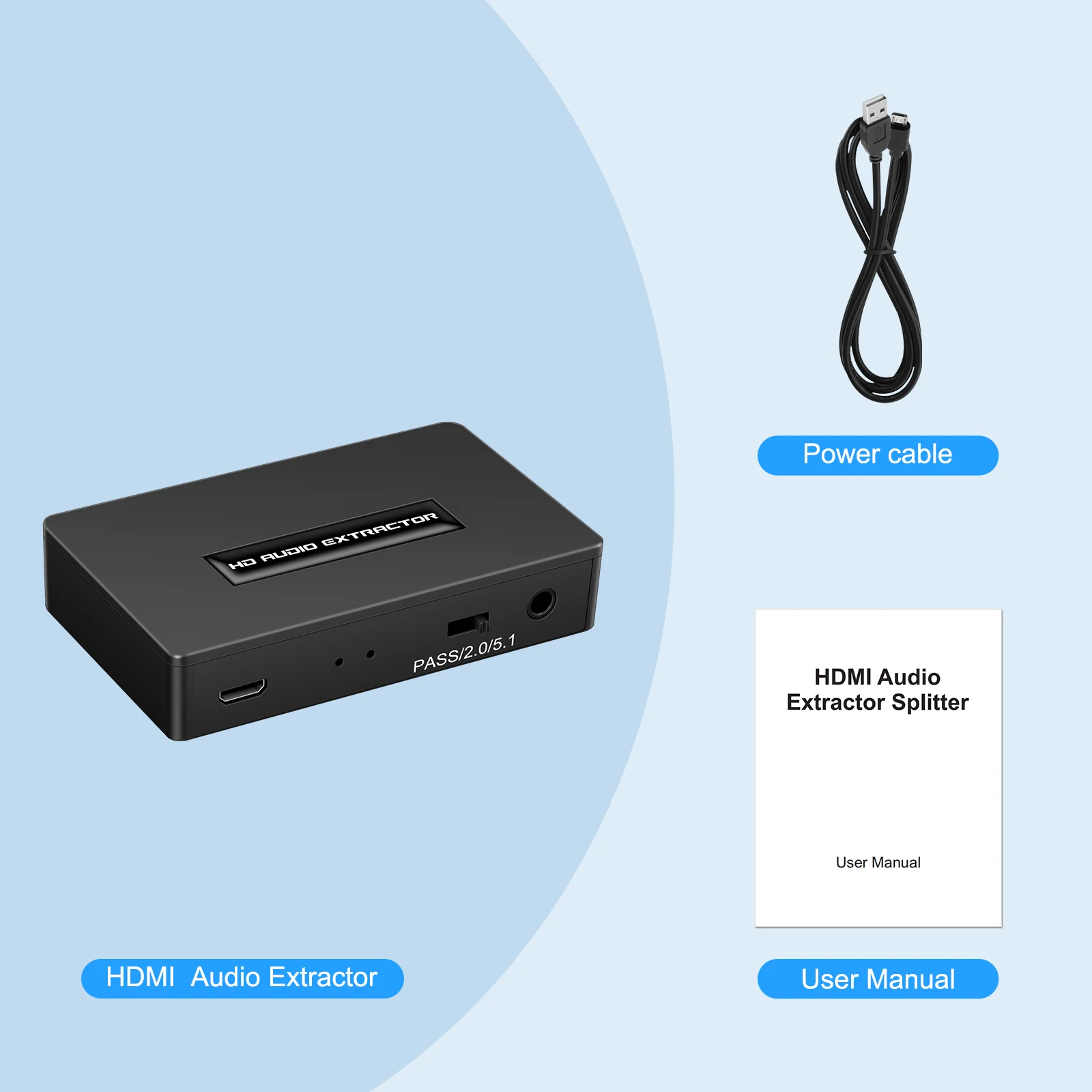 Hdmi-extrator de Áudio Compatível Hdmi para Hdmi Óptico Toslink Spdif Mais 3.5 mm Divisor de Áudio Extrator Estéreo com Cabo Usb - Image 4