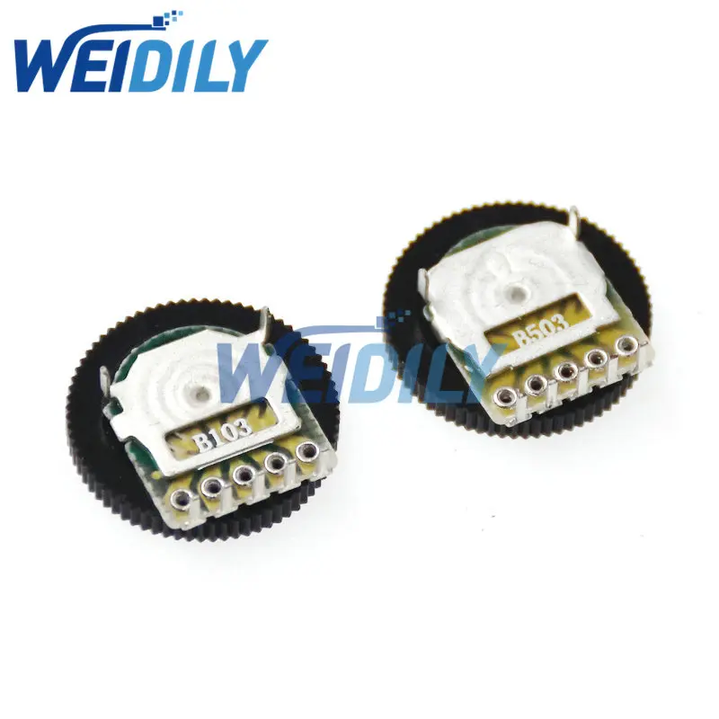 Potentiometer 10PCS 16*2mm Double Gear B10K B103 B503 50K 5Pin
