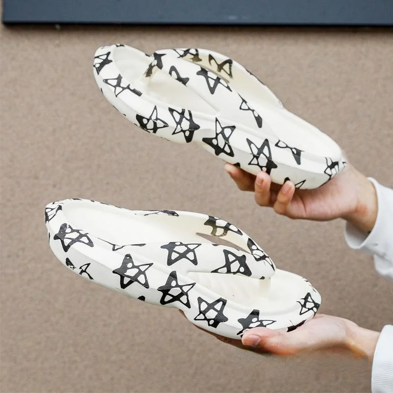 

Platform Summer Beach slippers Flip flops star shoes for women sandals men Cloud women indoor outdoor Thick Bottom Slides Soft