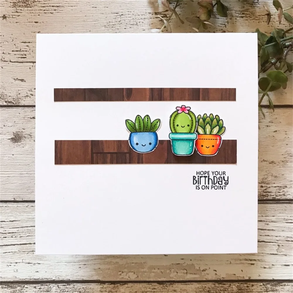 Clear Stamps Clear Rubber Stamps Little Animals Clear Stamps and Cutting Dies Cactus Sentiments Metal Die Cuts Knife Mold For DIY Scrapbooking Album Card Making