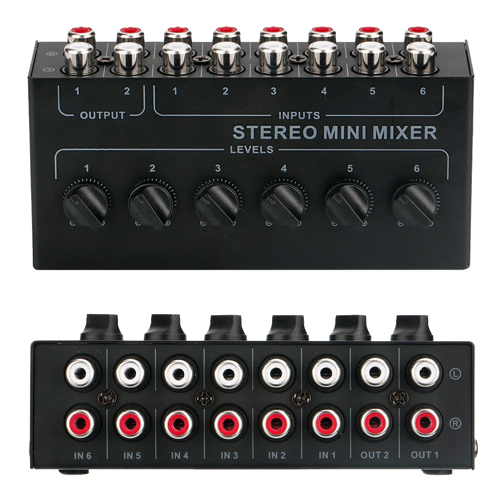 46ChannelsPassiveStereoMixerMiniAudioMixerPortableSoundMixer
