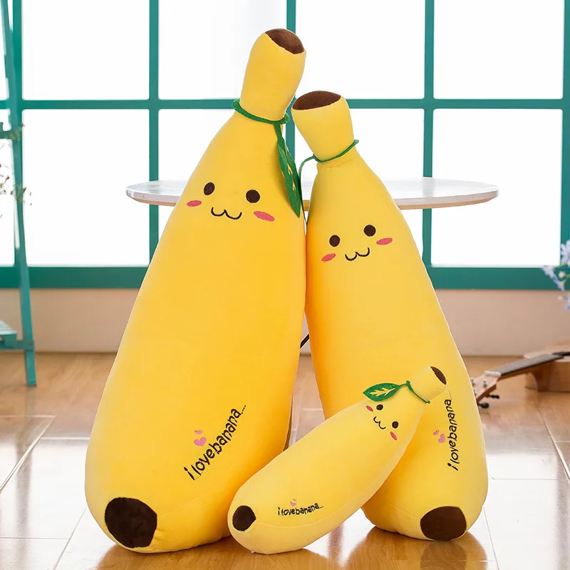 Cute Long Strip Banana Stuffed Body Pillow Cartoon Expression Plush Cushion Kawaii Sofa Bedroom Bananas Throw Pillow Home Decor - Image 2