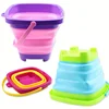 Foldable Beach Bucket Silicone Collapsible Toy Buckets for Kids for Summer Activities Camping Gear Travel Beach Sand Toys 1