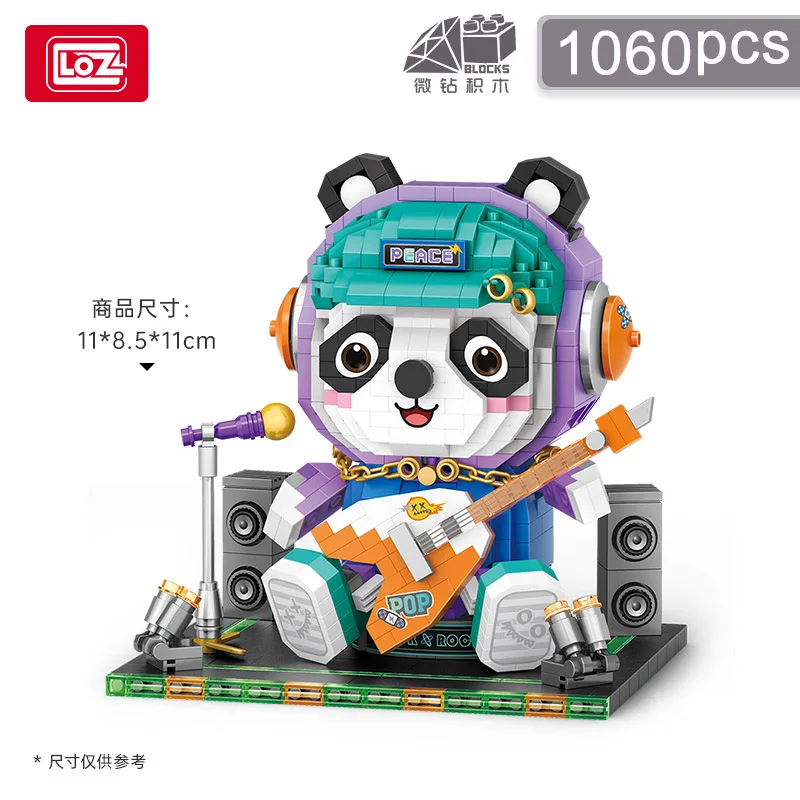 

LOZ Panda Guitar Brick Singer 8116 Undersea Mermaid MINI Building Blocks Cute Tiger Shape Family Decoration Toys for Adults Kids