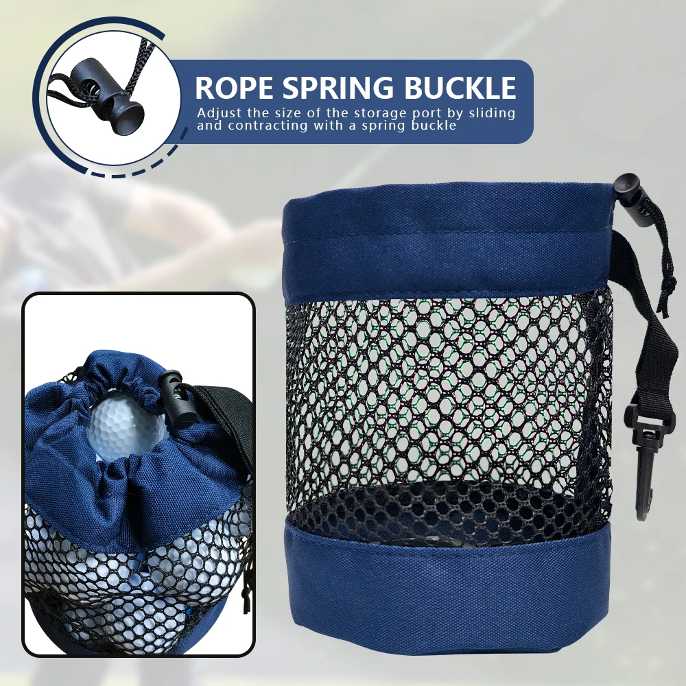 Premium Black Golf Ball Pouch with Durable Mesh Nylon and Clip
