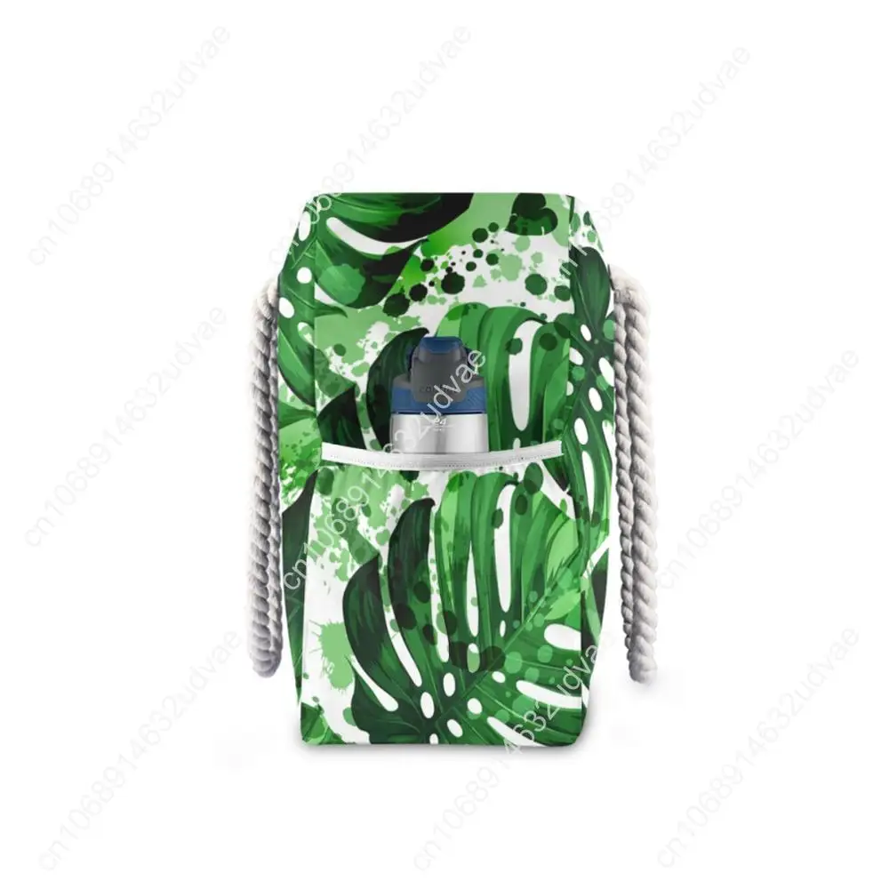 New Beach Tote Bag Fashion Women Summer Large Capacity Tropical Palm Monstera Leaves Shoulder Bag Top-Handbag Shopping Bags