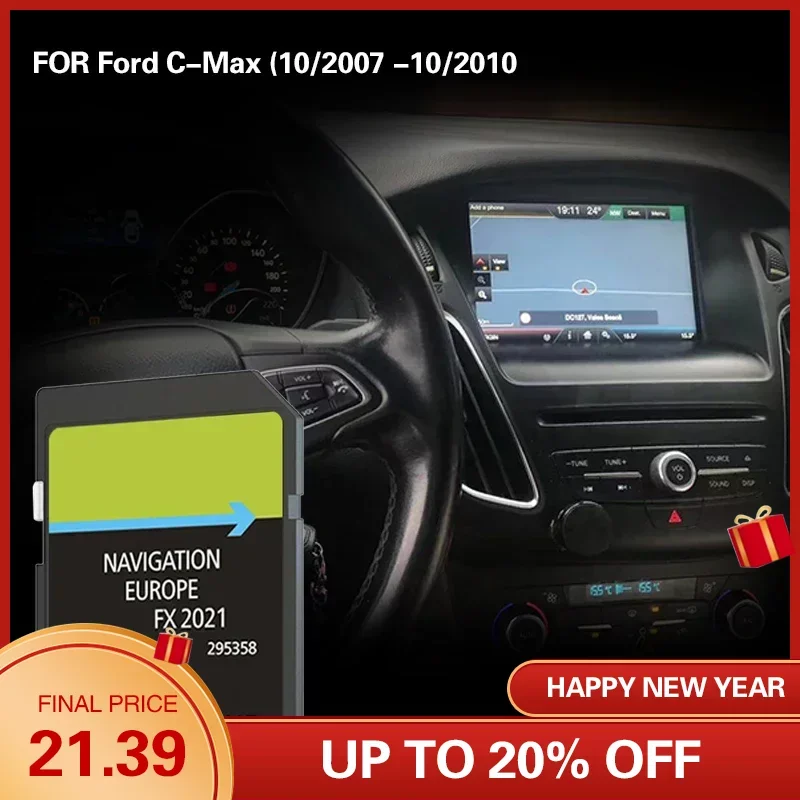Cover Per Ford C-Max 10/2007 -10/2010 8Gb Europa Germania Mappa Navigazione Gps Sd Memory Card