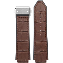 Premium Silicone Rubber Strap for Luxury Timepieces, 19MM - Elegant Design for Versatile Wear (Brown - Silver Z)