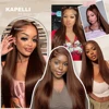 #4 Brown Bundles with Closure Human Hair 4x4 13x4 Straight Bundles and Frontal Brazilian Remy 3/4 Tissage Weave Hair Extensions 6