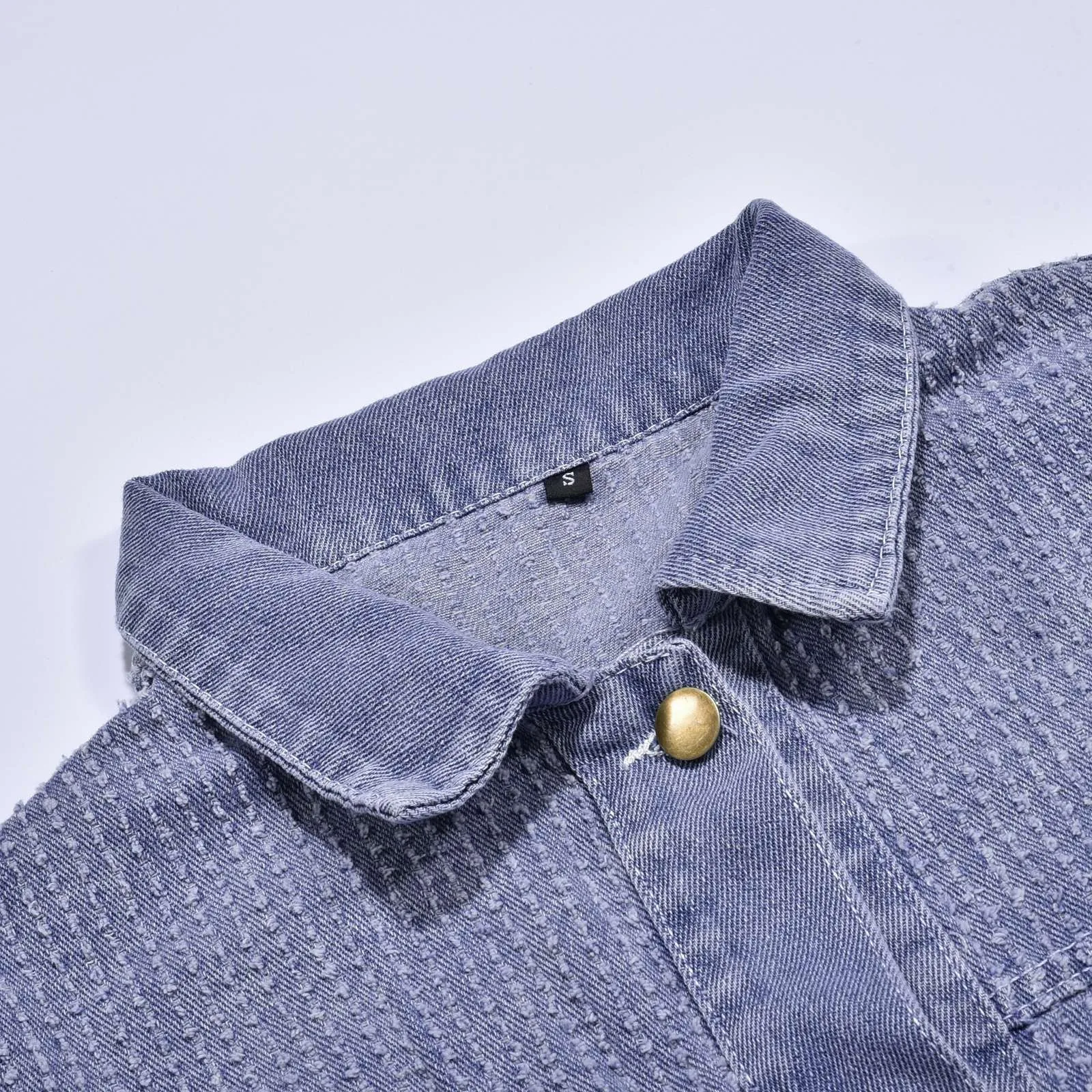 

Women Denim Jackets Korean Fashion Lapel Single Breasted Solid Color Denim Coat Spring Autumn All-Match Pocket Jean Jacket