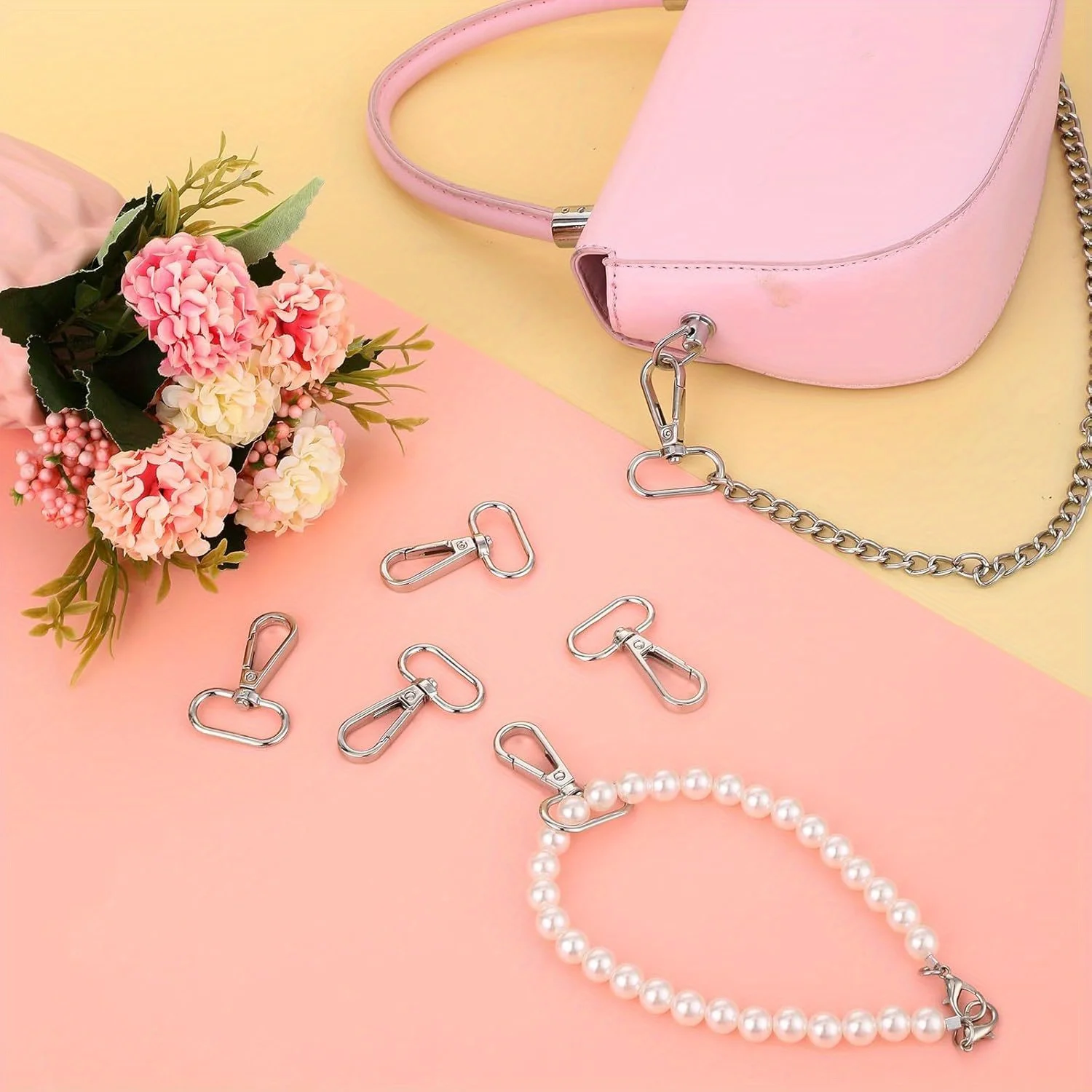 5 stücke Metall drehbare Schnapp verschlüsse Schnallen Karabiner verschluss drehbare Abzugs clips Karabiner haken Tasche Riemen Schnalle DIY Näh zubehör – Detail 4