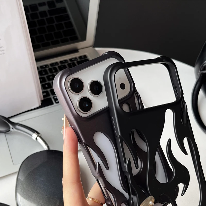 Luxury 3D Flame Pattern Shockproof Slim Phone Case