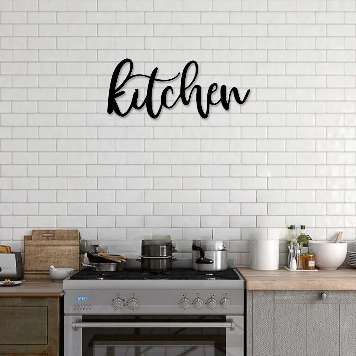 

CIFBUY Deco Kitchen Metal Cutout Signs Metal Word Home Decor Art Kitchen Home Restaurant Dining Room Kitchen Wall Decor