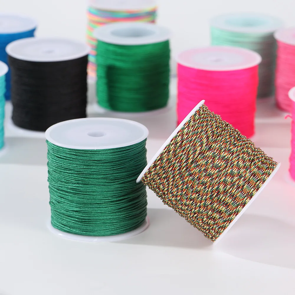 50meter 0.8mm Nylon Cord Chinese Knot Macrame Craft Thread For Jewelry Making Beading Braided Satin String Bracelet Rattail Trim nylon cord,macrame cord