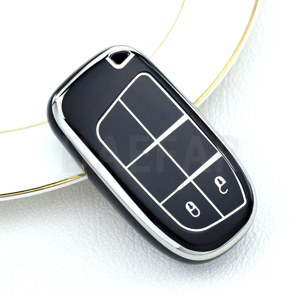 Jeep Renegade Compass Grand Cherokee for Chrysler 300C Wrangler Dodge 5 버튼 TPU 자동차 키 커버 케이스 Fob 자동차 액세서리