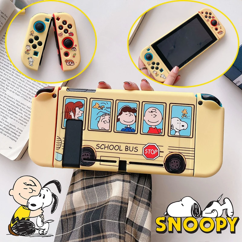 Snoopy Nintendo Switch Ns Custodia Protettiva Oled Console Di Gioco Tpu Half-Pack Anime Soft Shell Custodia Per Accessori Nintendo Ns Regalo Per Ragaz
