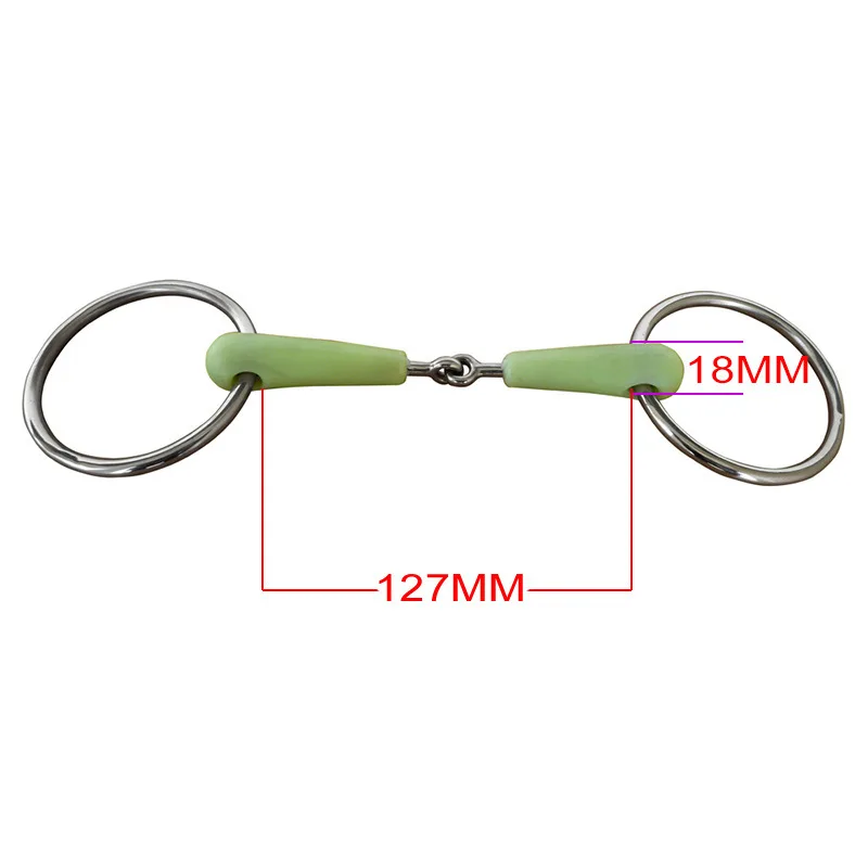 125/127/130mm Horse Gag eggbutt Apple bit Snaffle Bite Stainless Steel Loose Oval Link Mouthpiece Training Equestrian Equipment 5
