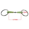 125/127/130mm Horse Gag eggbutt Apple bit Snaffle Bite Stainless Steel Loose Oval Link Mouthpiece Training Equestrian Equipment 5