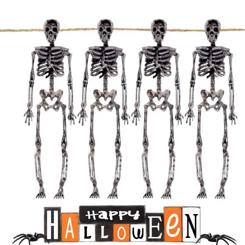 

Skeleton Halloween Decor Ghost Movable Hanging Skeletons For Home Bar Fake Human Skull Bones Halloween Party Decor Supplies
