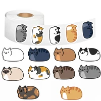 500PCS Kawaii Cartoon Cat Tuo Roll Stickers Skateboard Laptop Luggage Scrapbook Cool Phone Gift Waterproof Phone Cute Sticker 4