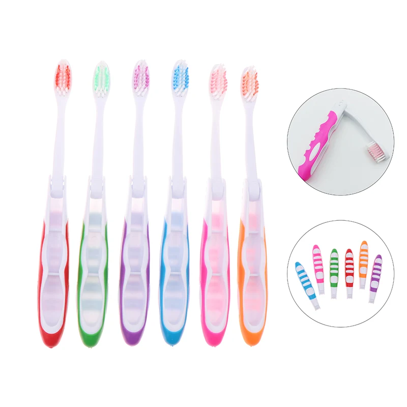 1Pcs 일회용 접이식 칫솔 위생 구강 여행 캠핑 칫솔 하이킹 칫솔 치아 청소 도구