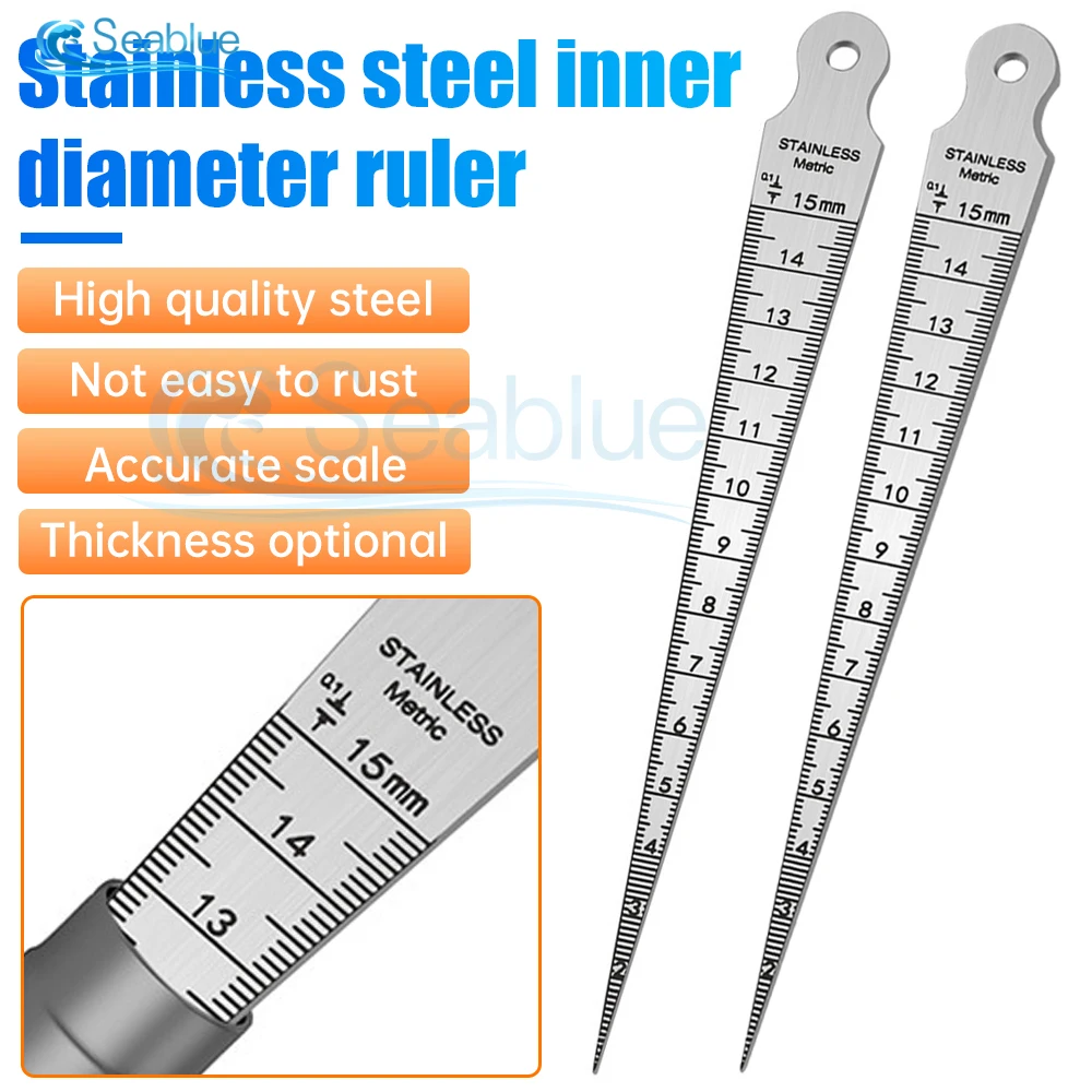Taper Gauge Feeler 1-15mm Stainless Steel Gap Hole Measuring Tool Double Side Wedge Aperture Scale Thin/Thick 1Pcs