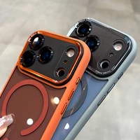 Luxury Magnetic Metal Lens Bumper Protection Case For iPhone 17 Air 16 15 14 13 12 11 Pro Max Plus Wireless Charge Hard Cover 5