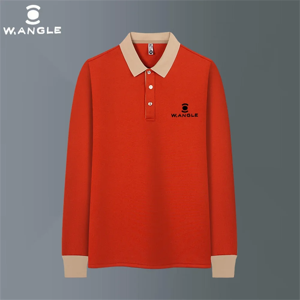 WANGLE 남녀공용 골프 상의 용수철, 캐주얼 비즈니스 티셔츠, 야외 스포츠, 빠른 건조, 긴팔 폴로 셔츠, 패션