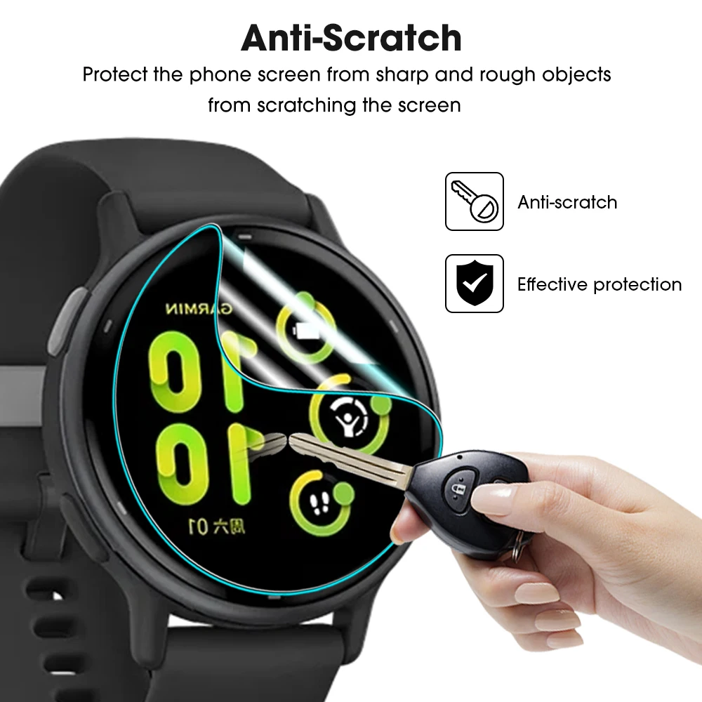 For Garmin Vivoactive 5 Smartwatch Anti-scartch Hydrogel Protective Films HD Clear Screen Protector for Vivoactive5 Not Glass