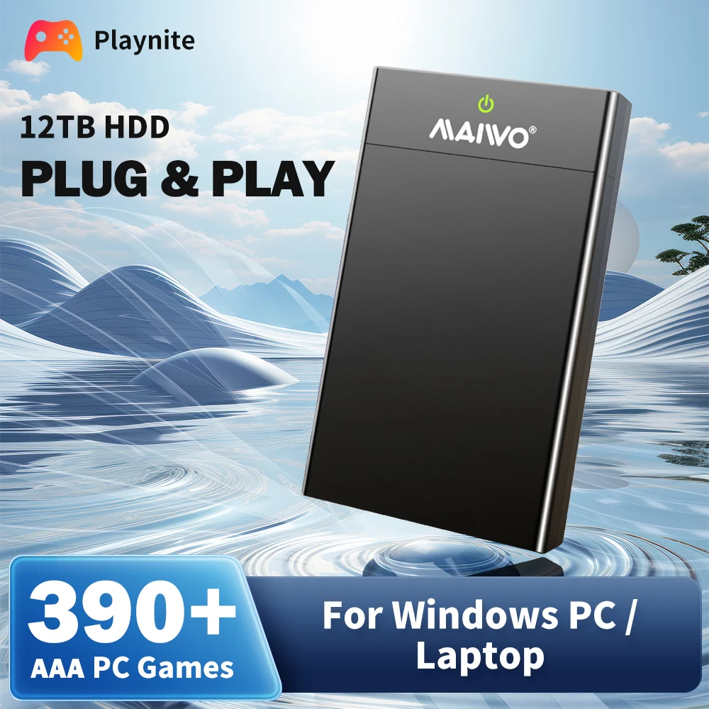 12 ТБ AAA ПК игры Playnite Gaming HDD с 400 AAA PC Games внешний жесткий диск Plug & Play для Windows ПК/ноутбука