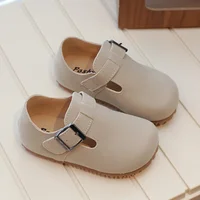 Kids Mary Jane Shoes 2024 Spring Autumn Children's Causal Simple Style Flats Shoes Versatile Non-slip Boys Girls Leather Shoes 2