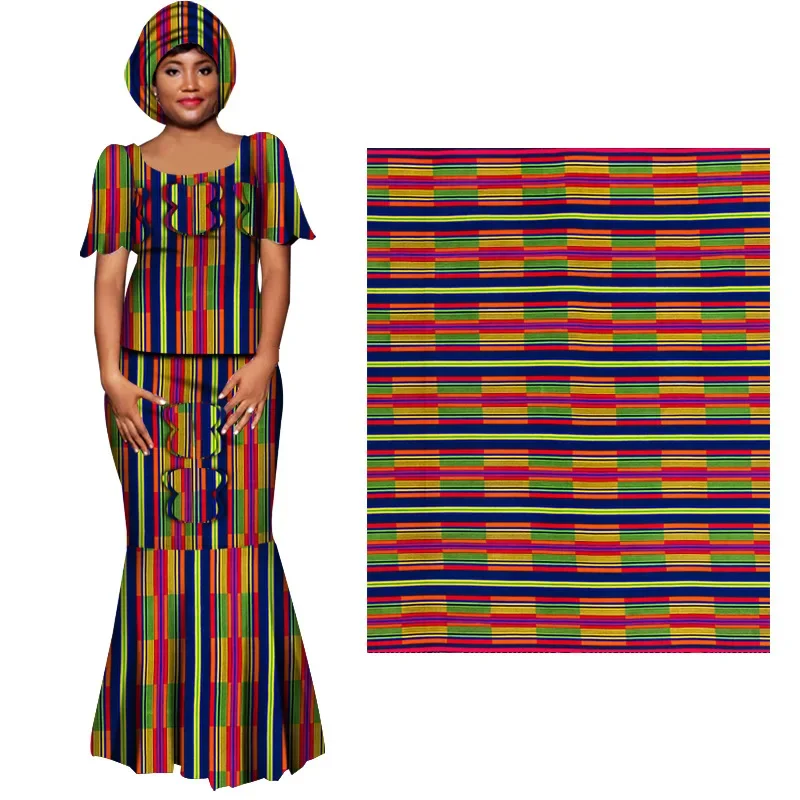 High Quality Ankara Fabric African Real Wax Print Cotton 100% Tissus Wax Africain for Sewing Material 6yard Cotton Fabric