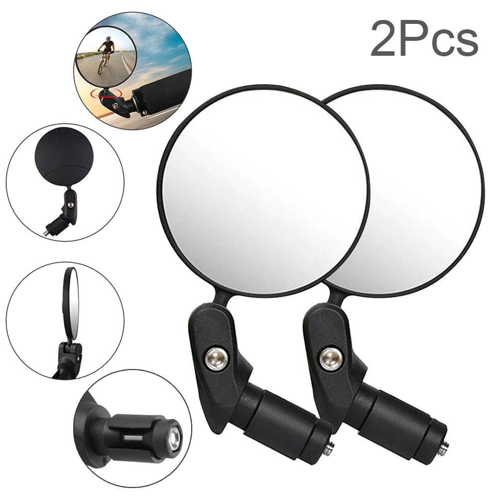 2pcs Bike Mirrors Bike Bar End Mirror Convex Lens Bicycle Rearview Mirror Safe Cycling Rear View Mirror 2pcs bike mirrors bike bar end mirror convex lens bicycle rearview mirror safe cycling rear view mirror